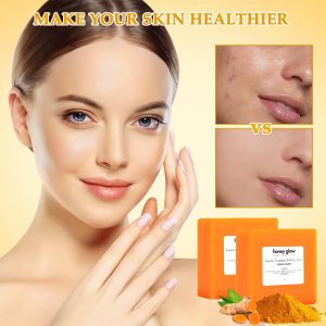 Alternative view of Honey Glow Lemon Turmeric Kojic Soap Bar, Honey Glow Turmeric Soap, Lemon Kojic Soap, Turmeric Soap Bar for Face ＆ Body, Natural Turmeric Handmade Soap for All Skin Types (2)