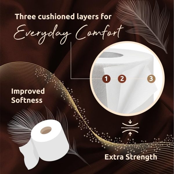 Phoenix Soft Shea Butter Fragranced Luxury Toilet Rolls Bulk Buy – Quilted White 3 Ply Toilet Paper (60 Pack) - Image 3