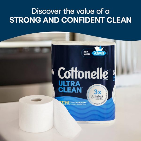 Cottonelle Ultra Clean Toilet Paper with Active CleaningRipples Texture, 32 Family Mega Rolls (32 Family Mega Rolls = 176 Regular Rolls) (8 Packs of 4), 353 Sheets Per Roll, Packaging May Vary - Image 3