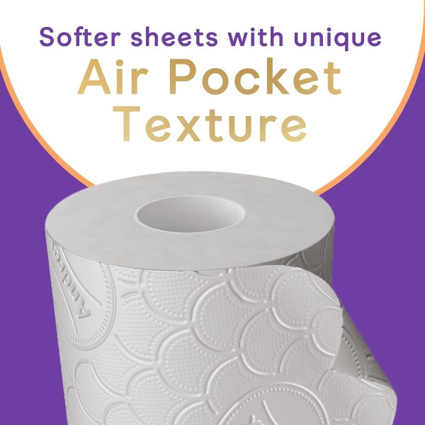 Andrex Ultimate Quilts Toilet Tissue 24 Rolls, Air Pocket Technology for Soft, Thick Sheets – 4 Quilted Toilet Rolls x 6 Packs, FSC Certified - Image 3