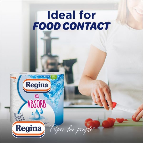 Regina XXL Absorb Kitchen Towels – 8 Rolls Per Pack, Super Absorbent 2-ply Kitchen Towels, 75 Sheets Per Roll, Extra-large Sheets, 50 percent More Absorbent Than Previous XXL Products, Easy Open Pack - Image 3