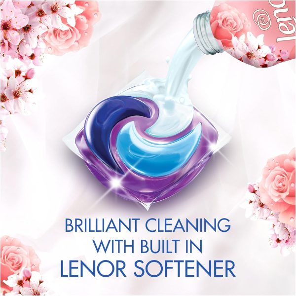 Bold Platinum PODS® Washing Liquid Laundry Detergent Capsules 104 Washes (52×2), Cherry Blossom & Rose Water, Extra Stain Femoval, With Built-In Lenor Softener - Image 4