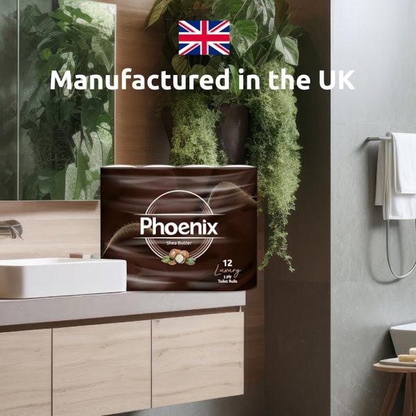 Phoenix Soft Shea Butter Fragranced Luxury Toilet Rolls Bulk Buy – Quilted White 3 Ply Toilet Paper (60 Pack) - Image 4