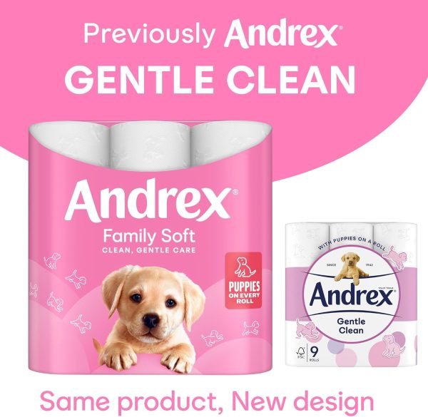 Andrex Family Soft Toilet Paper 24 Rolls (Previously Andrex Gentle Clean) Gentle on your Family’s skin– Pack of 24 Toilet Rolls, FSC Certified - Image 5
