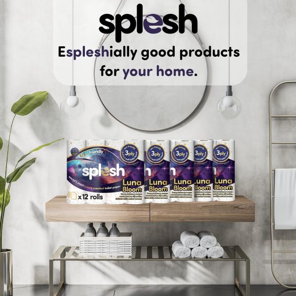 Splesh by Cusheen 3-ply Toilet Roll – Luna Bloom (72 Pack) Soft, Quilted Bulk Toilet Rolls, Toilet Tissue and Loo Rolls – Eco-Friendly Toilet Paper Sustainably Crafted in The UK - Image 4