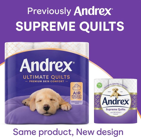 Andrex Ultimate Quilts Toilet Tissue 24 Rolls, Air Pocket Technology for Soft, Thick Sheets – 4 Quilted Toilet Rolls x 6 Packs, FSC Certified - Image 4
