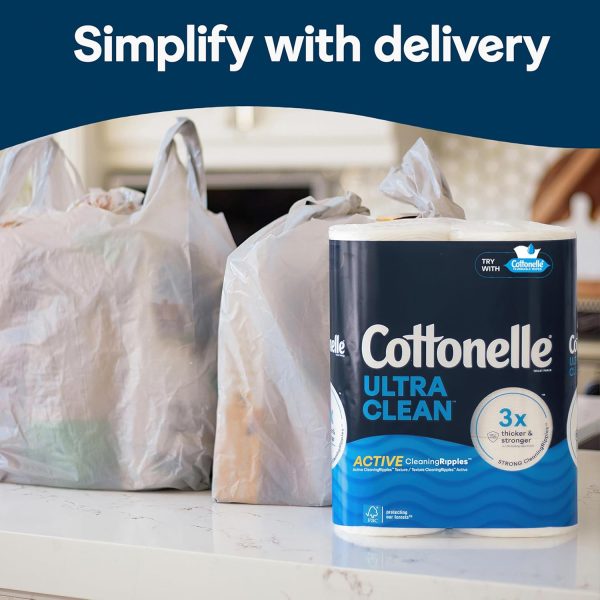 Cottonelle Ultra Clean Toilet Paper with Active CleaningRipples Texture, 32 Family Mega Rolls (32 Family Mega Rolls = 176 Regular Rolls) (8 Packs of 4), 353 Sheets Per Roll, Packaging May Vary - Image 5