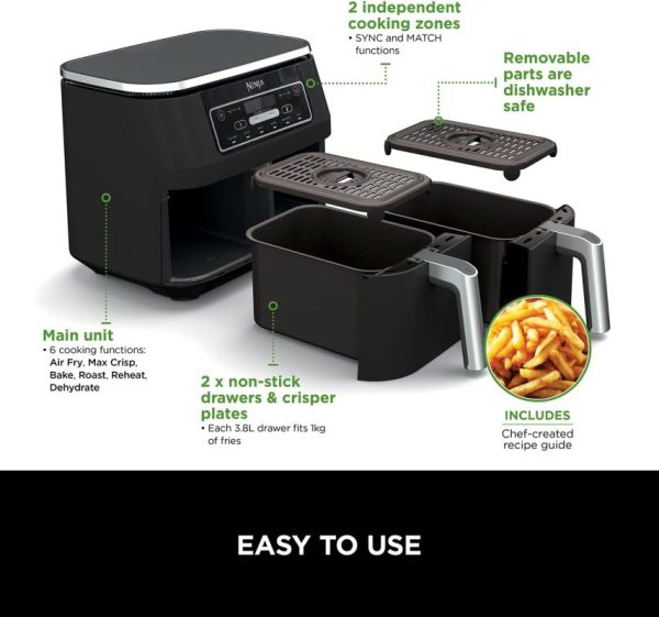 𝐅𝐋𝐀𝐒𝐇 𝐒𝐀𝐋𝐄 – NINJA-Foodi 7.6L Dual Zone Digital Air Fryer - Image 10