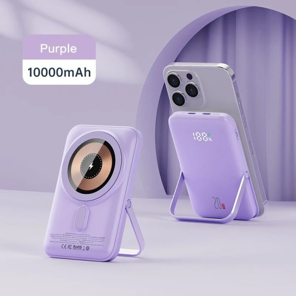 Travel 10000mAh Powerbank For Magsafe Wireless Charger Power Banks Fast Charge External Battery With Bracket For iPhone 15 14 13 - Image 3