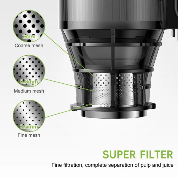 BioloMix Cold Press Juicer,with 130mm Feed Chute,Fit Whole Fruits & Vegetables,High Juice Yield,BPA FREE Slow Masticating Juicer - Image 6